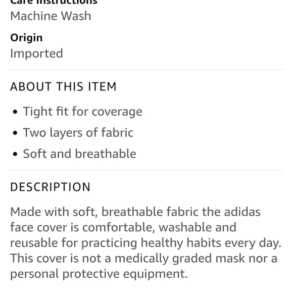 NWOT Adidas 3 Pack Face Mask - Picture 3 of 3